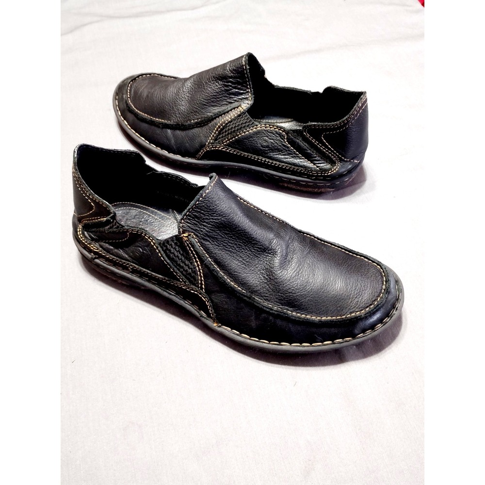 Born Handcrafted Black Leather Casual Slip‑On Loafer Old Money Shoes Men 9.5